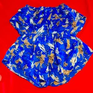 2 Vintage 100% silk western sleep shorts